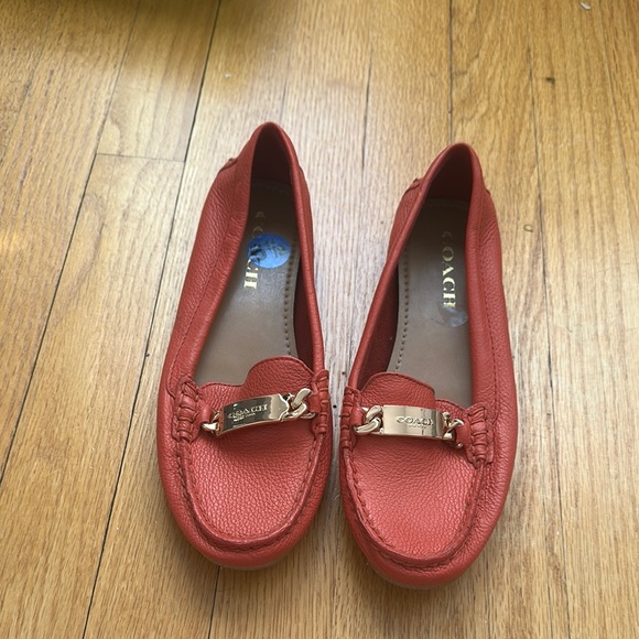 Coach Women's Red Loafers - Picture 1 of 4